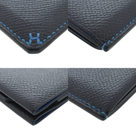 HERMES Card Case Epsom Blue indigo Hserie