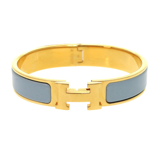 HERMES bracelet metal Blue Ciel Bangle Click H Click Clack PM Women Used Authentic