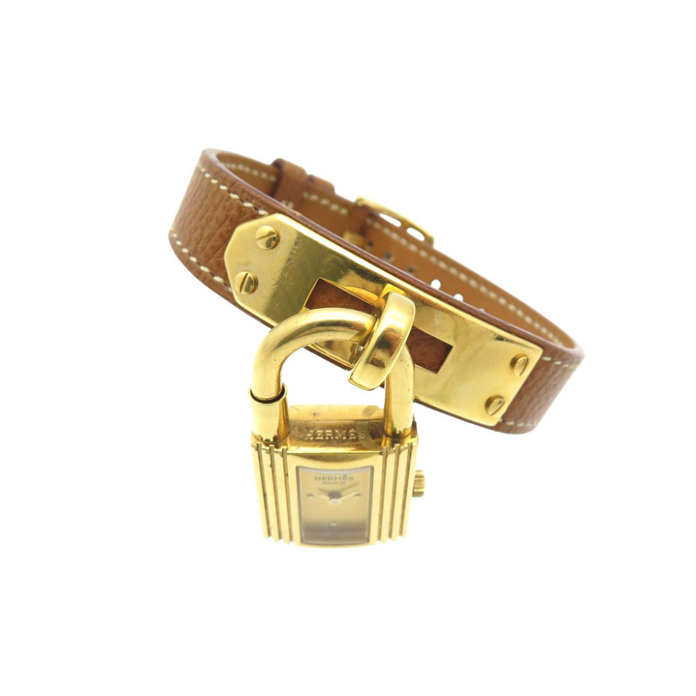 HERMES Watches Quartz Stainless Steel , Courchevel gold Quartz Kelly watch gold dial Women Used Authentic