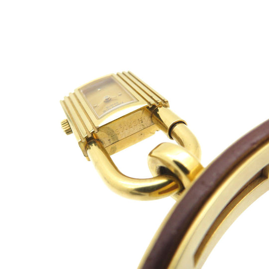 HERMES Watches Quartz Stainless Steel , Courchevel gold Quartz Kelly watch gold dial Women Used Authentic