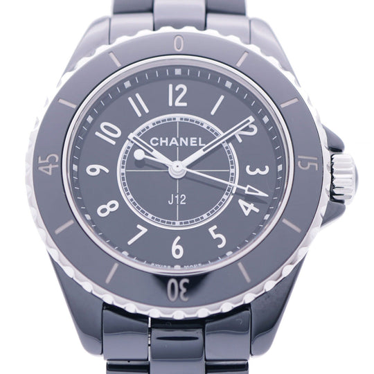 CHANEL Watches Quartz H5695 ceramic black Quartz J12 black dial Women Used Authentic