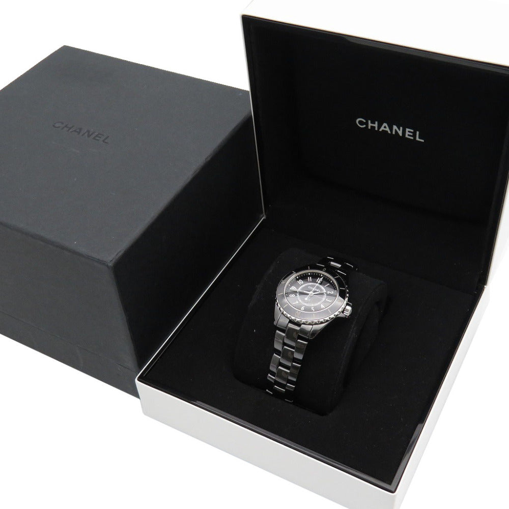 CHANEL Watches Quartz H5695 ceramic black Quartz J12 black dial Women Used Authentic