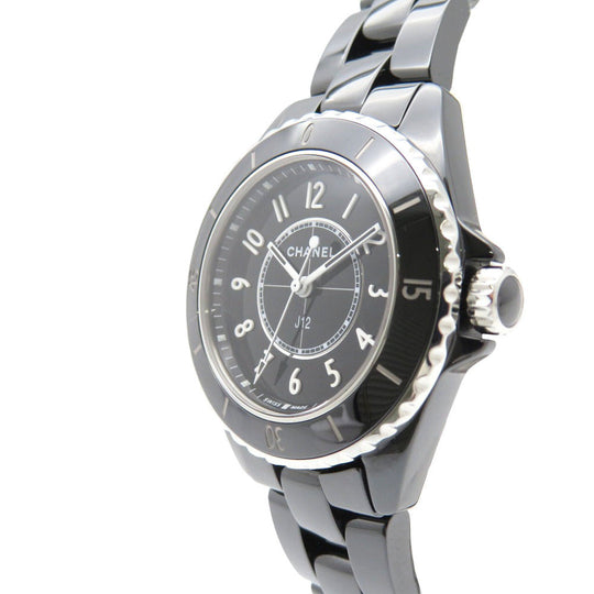 CHANEL Watches Quartz H5695 ceramic black Quartz J12 black dial Women Used Authentic