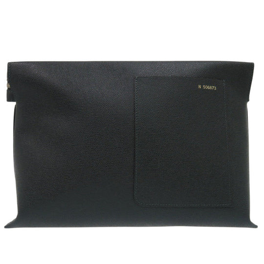 Valextra Clutch bag Calfskin Dark green business bag envelope unisex(Unisex) Used Authentic