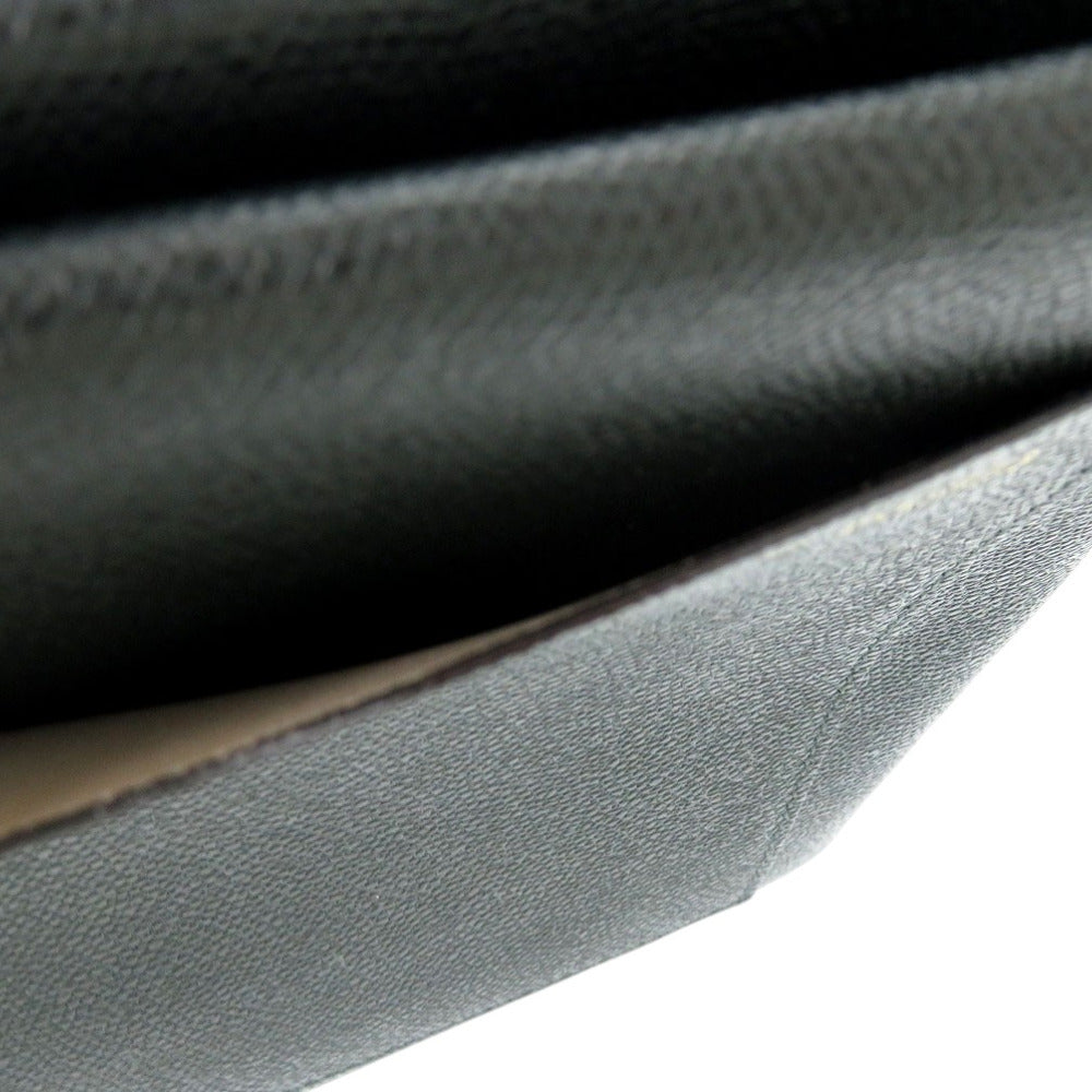 Valextra Clutch bag Calfskin Dark green business bag envelope unisex(Unisex) Used Authentic