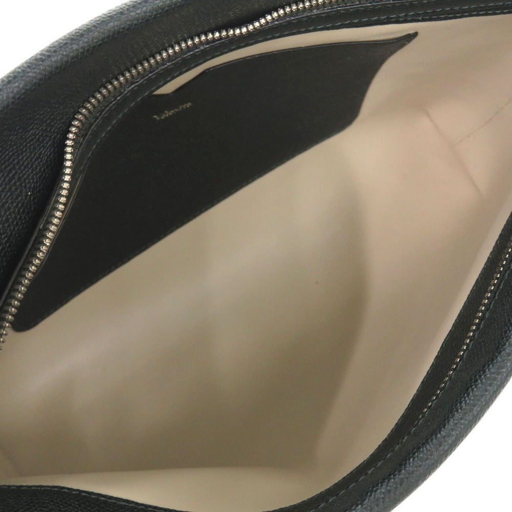 Valextra Clutch bag Calfskin Dark green business bag envelope unisex(Unisex) Used Authentic
