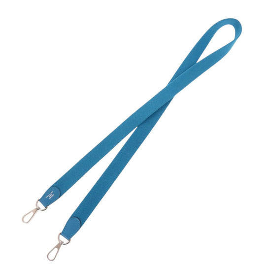 HERMES Shoulder strap canvas Blue Zanzibar Women Used Authentic