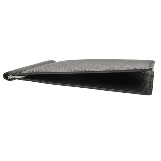 LOUIS VUITTON Card Case M62978 Taiga, Leather black Money clip Portefeuille pans mens Used Authentic