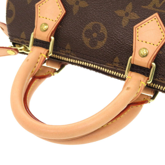LOUIS VUITTON Handbag M41534 Monogram canvas Brown Monogram Mini speedy Women Used Authentic