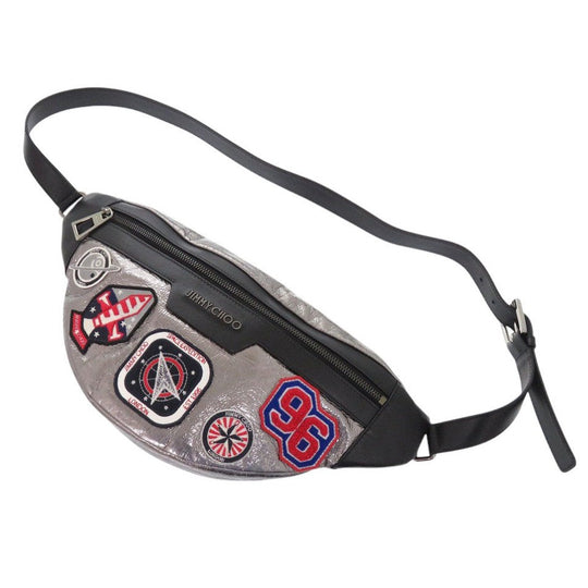 JIMMY CHOO Sling bag leather Multi Waist pouch patch mens Used Authentic
