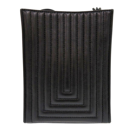 JIL SANDER Shoulder Bag leather black tangle small Women Used Authentic