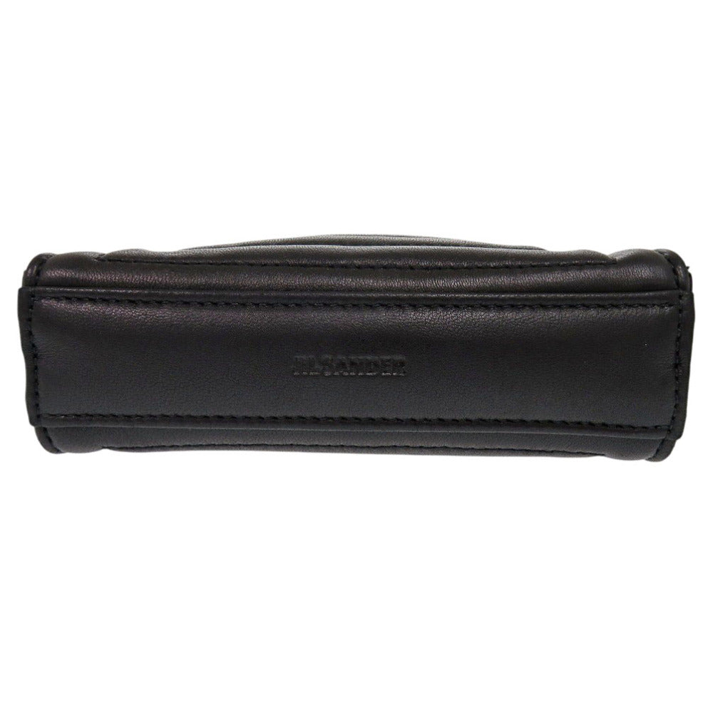 JIL SANDER Shoulder Bag leather black tangle small Women Used Authentic
