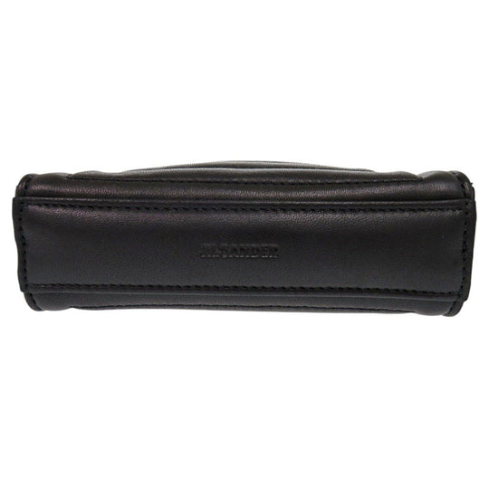 JIL SANDER Shoulder Bag leather black tangle small Women Used Authentic