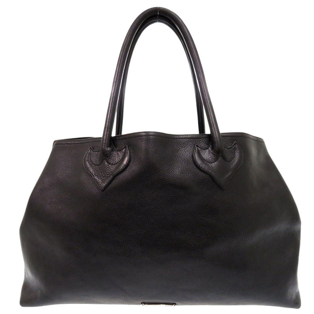 CHROME HEARTS Tote Bag leather black 3 Cemetery Cross Patch