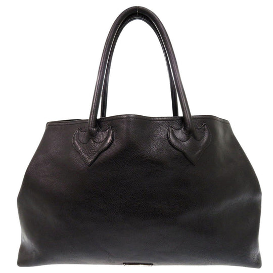 CHROME HEARTS Tote Bag leather black 3 Cemetery Cross Patch