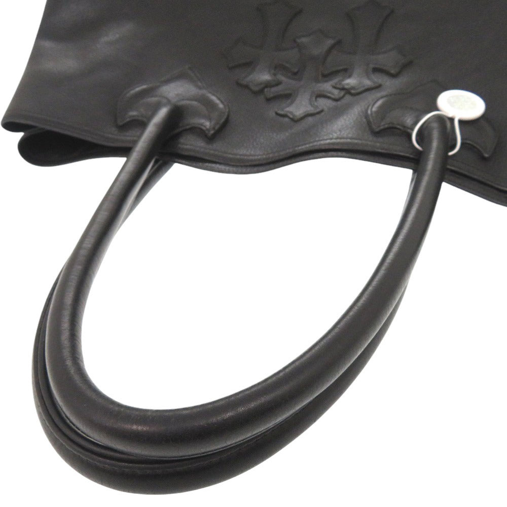 CHROME HEARTS Tote Bag leather black 3 Cemetery Cross Patch