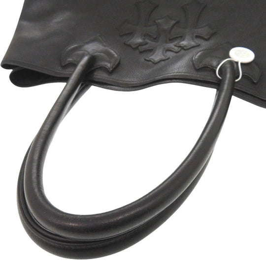 CHROME HEARTS Tote Bag leather black 3 Cemetery Cross Patch