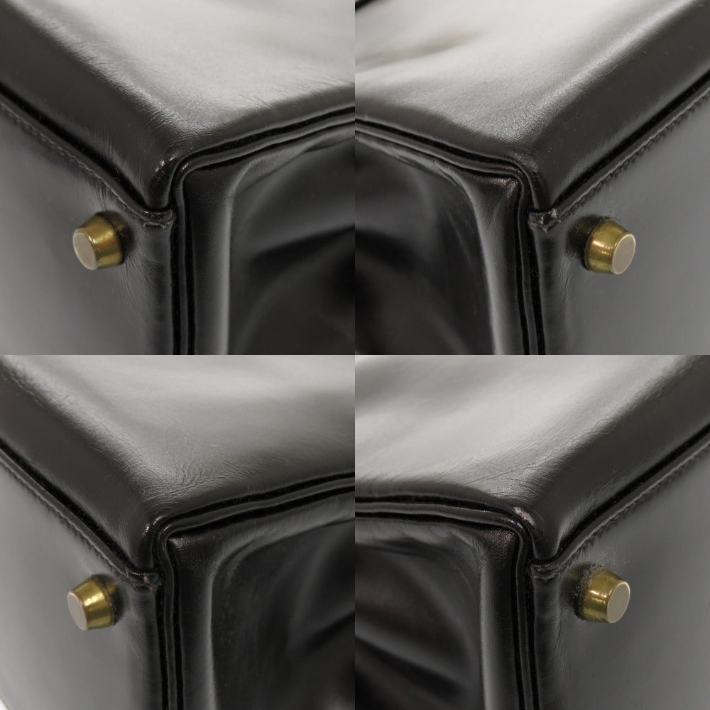 HERMES Handbag Box scarf black Kelly 32 internal sewing Women Used Authentic