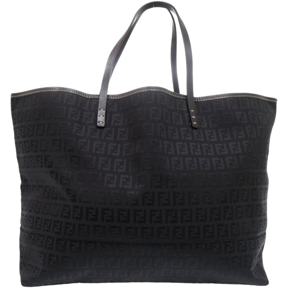 FENDI Tote Bag canvas black Zucchino Women Used Authentic