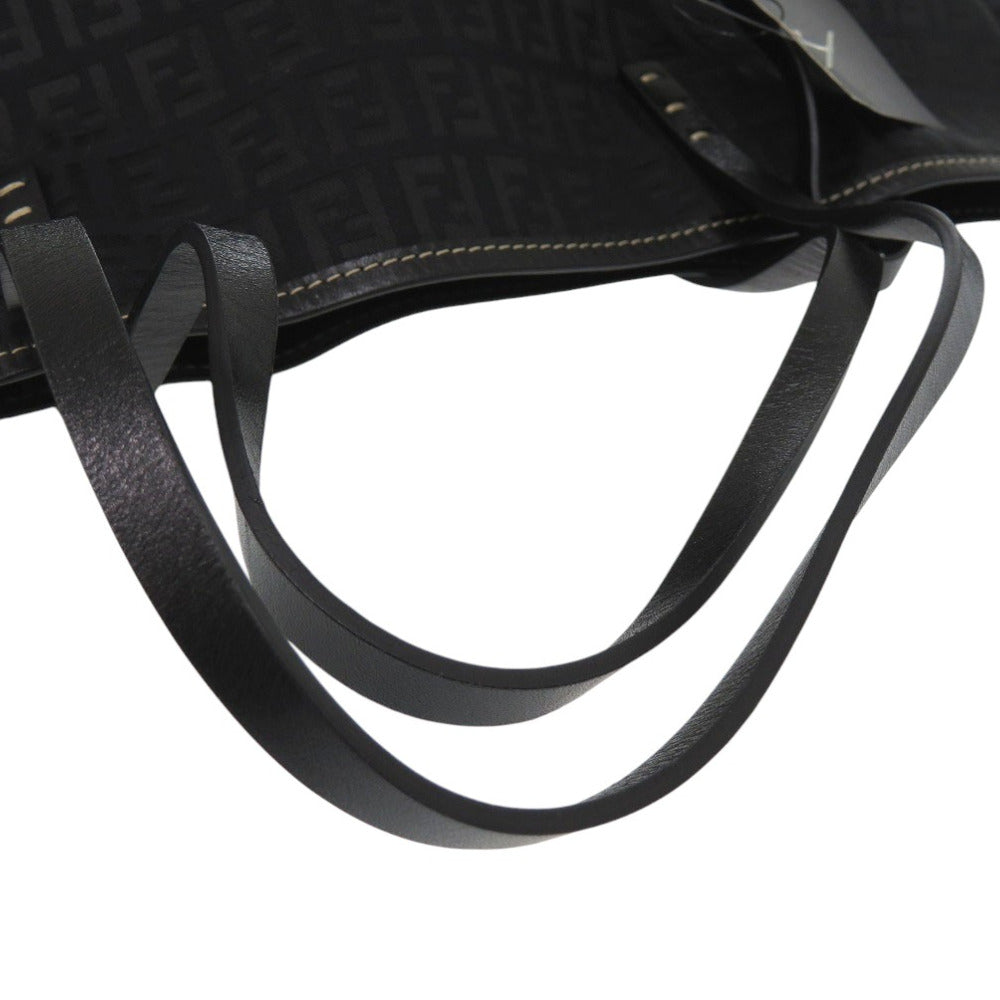 FENDI Tote Bag canvas black Zucchino Women Used Authentic