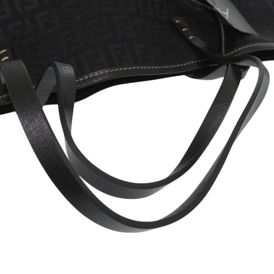 FENDI Tote Bag canvas black Zucchino Women Used Authentic