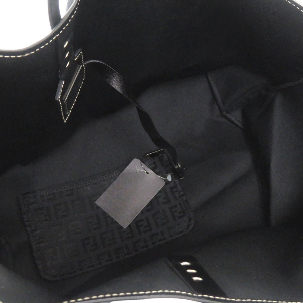 FENDI Tote Bag canvas black Zucchino Women Used Authentic