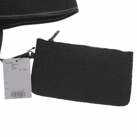 FENDI Tote Bag canvas black Zucchino Women Used Authentic