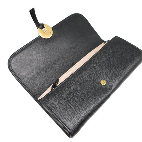 Chloe Long Wallet Purse CHC16UP809 leather black Two fold unisex(Unisex) Used Authentic