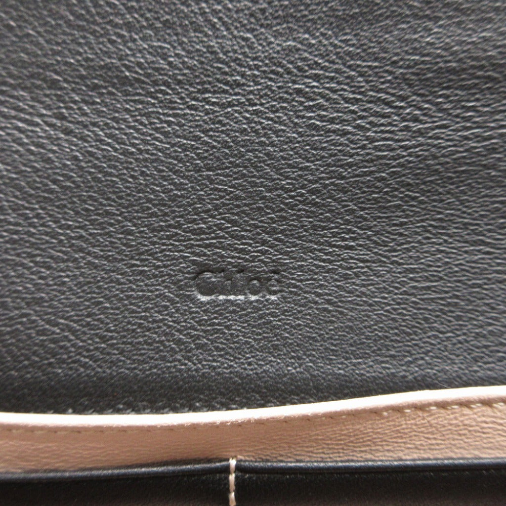 Chloe Long Wallet Purse CHC16UP809 leather black Two fold unisex(Unisex) Used Authentic