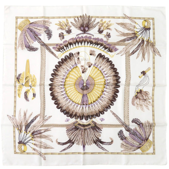 HERMES scarf silk white Carre90 BRAZIL Brazil