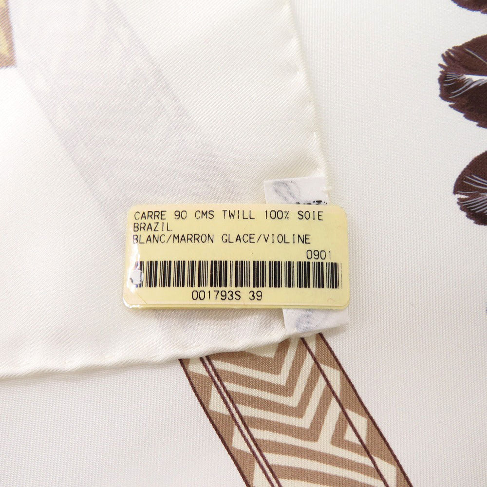 HERMES scarf silk white Carre90 BRAZIL Brazil