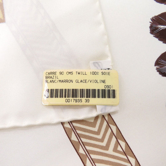 HERMES scarf silk white Carre90 BRAZIL Brazil