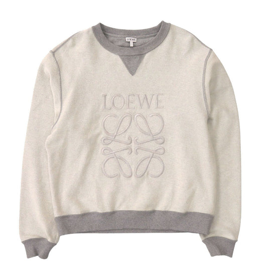 LOEWE sweat S359341X95 cotton Light gray Anagram Embroidery Women S Used Authentic