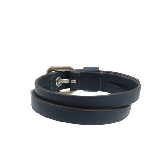 LOUIS VUITTON bracelet M6254E leather Navy Bracelet Instep unisex(Unisex) 19 Used Authentic
