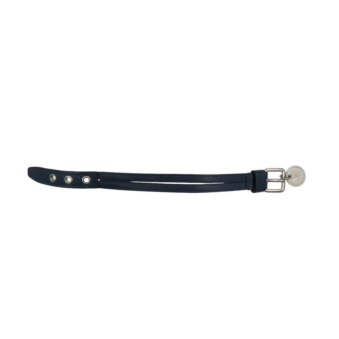 LOUIS VUITTON bracelet M6254E leather Navy Bracelet Instep unisex(Unisex) 19 Used Authentic