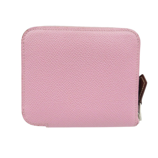 HERMES Coin case Epsom, Silk Morve Silvestre Zip Around Azap compact silk in Women Used Authentic