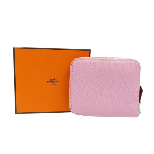 HERMES Coin case Epsom, Silk Morve Silvestre Zip Around Azap compact silk in Women Used Authentic