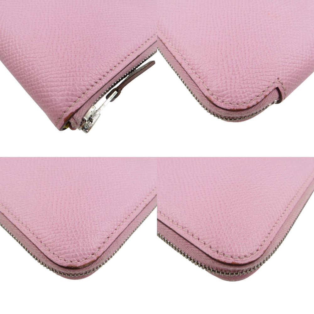 HERMES Coin case Epsom, Silk Morve Silvestre Zip Around Azap compact silk in Women Used Authentic
