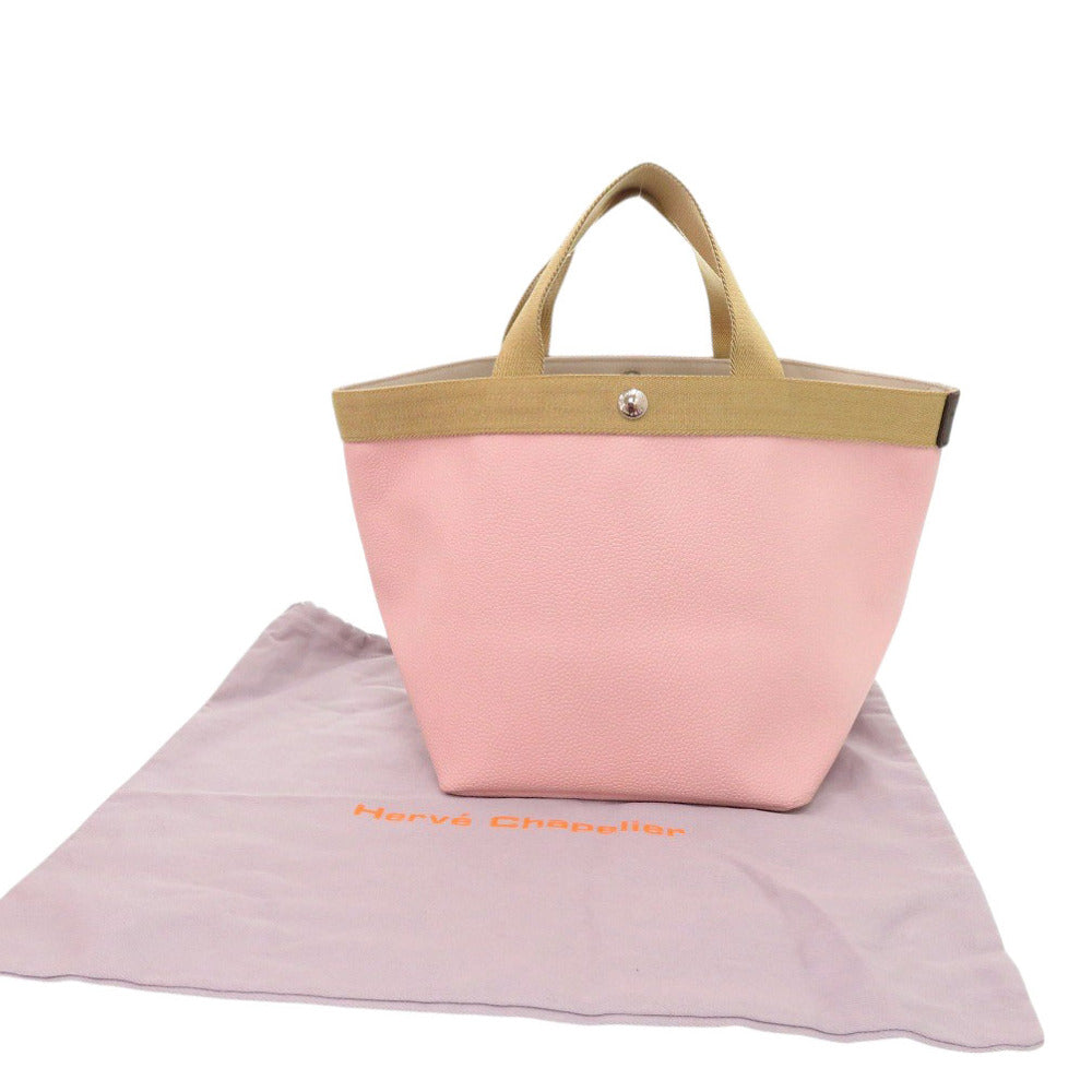 Herve Chapelier Handbag 707GP leather Tarama Luxe Boat Shaped Tote M Women Used Authentic