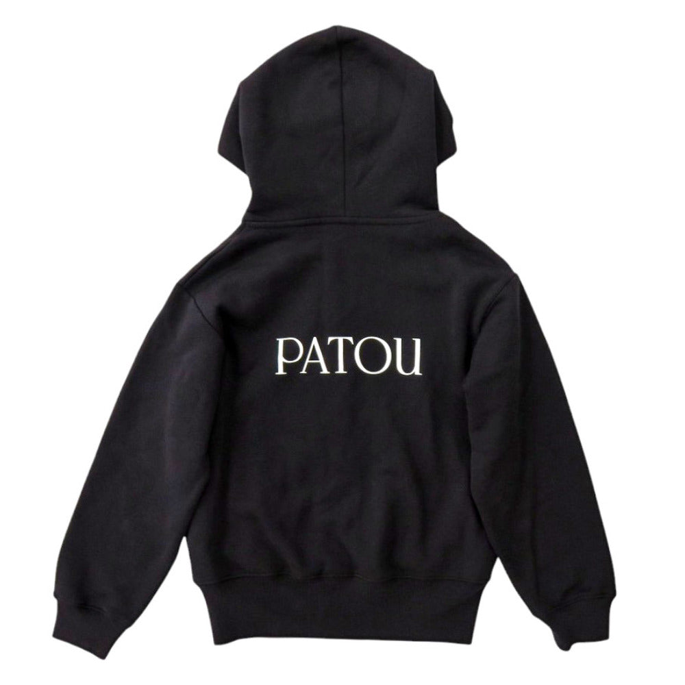 PATOU Hoodie JE0079995 cotton black Fleece-lined zip-up hoodie Women XS Used Authentic