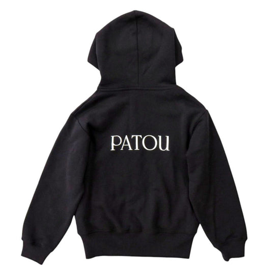 PATOU Hoodie JE0079995 cotton black Fleece-lined zip-up hoodie Women XS Used Authentic