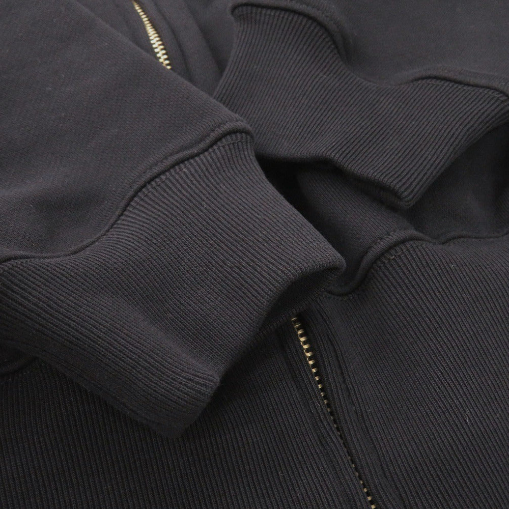 PATOU Hoodie JE0079995 cotton black Fleece-lined zip-up hoodie Women XS Used Authentic