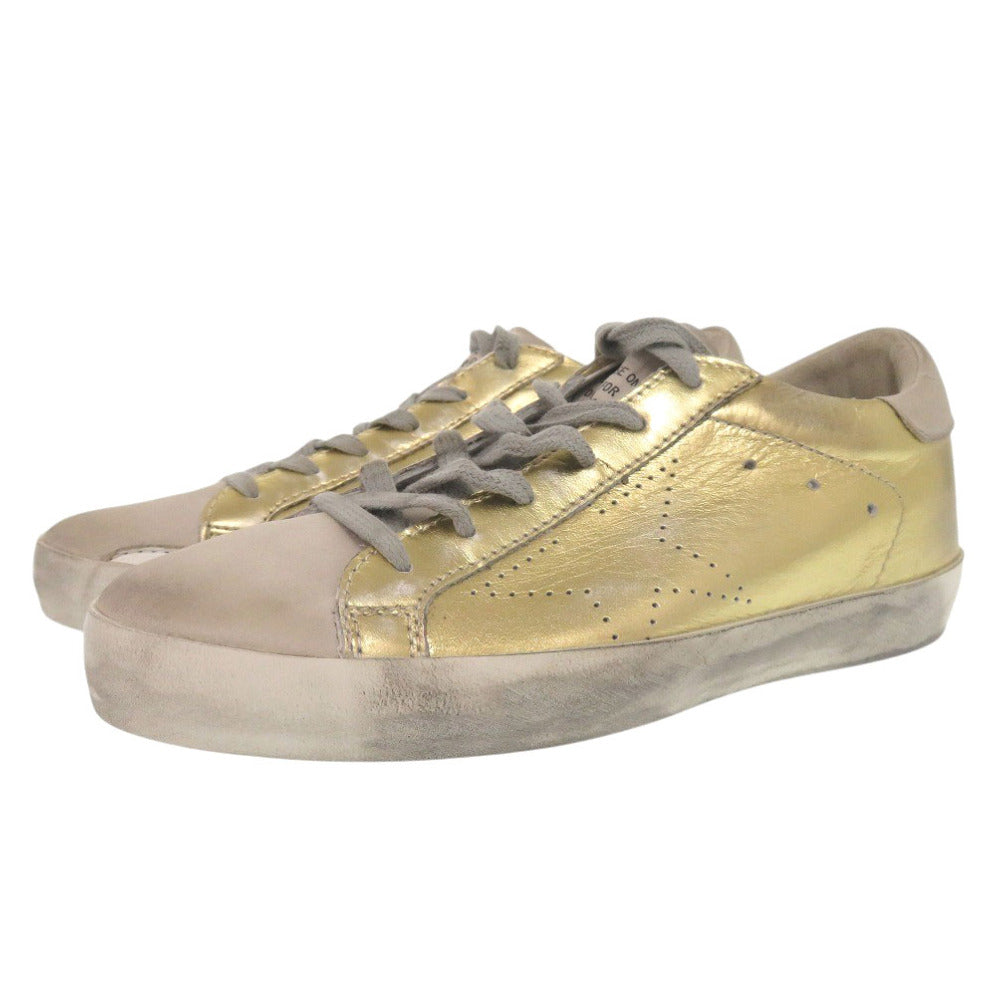 GOLDEN GOOSE sneakers G32WS590.E69 leather gold Super star Women 36 Used Authentic