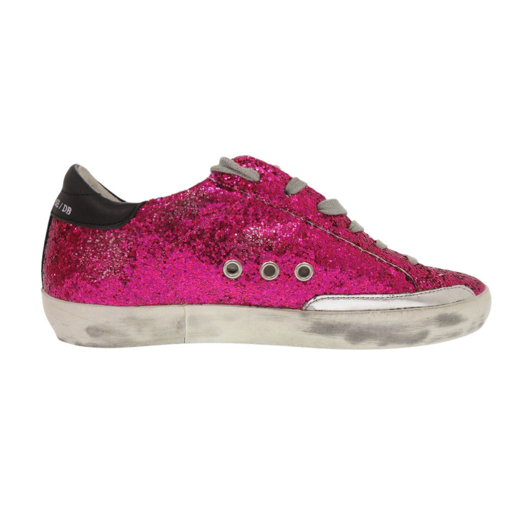 GOLDEN GOOSE sneakers G32WS590.G45 leather pink Superstar Glitter Women 36 Used Authentic