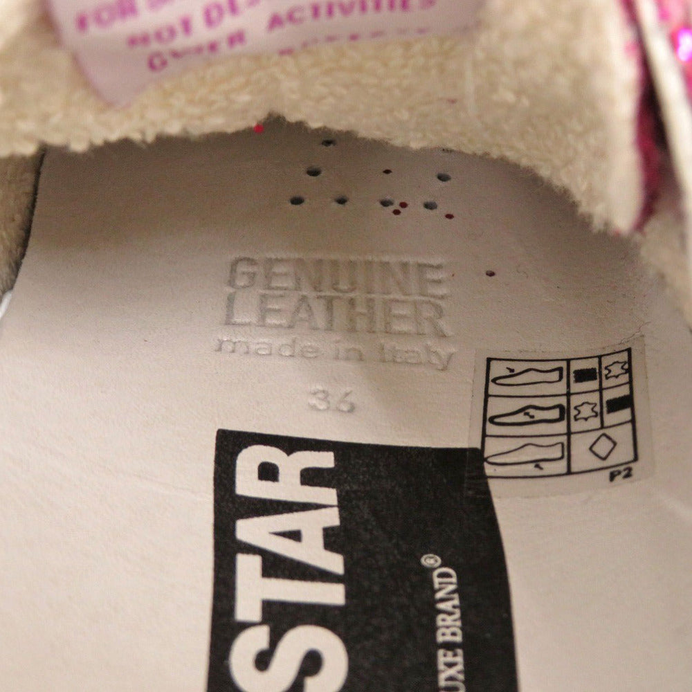GOLDEN GOOSE sneakers G32WS590.G45 leather pink Superstar Glitter Women 36 Used Authentic
