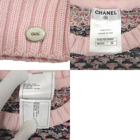 CHANEL knit P51676K06665 cotton pink Women 38 Used Authentic