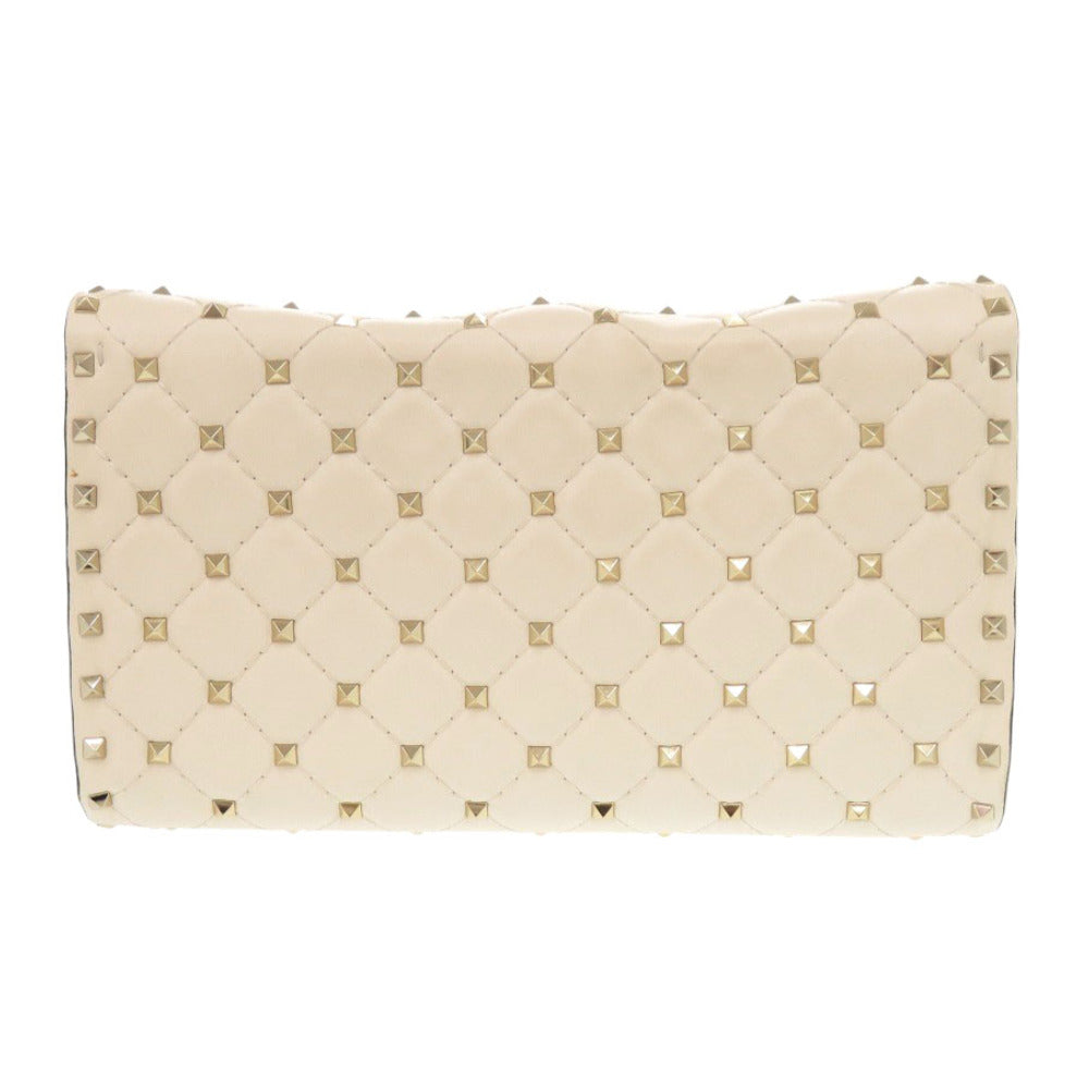 Valentino Garavani Shoulder Bag leather Light Ivory Rock studs