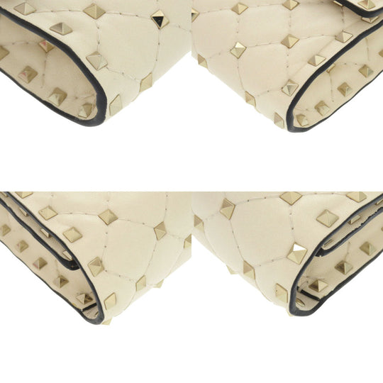 Valentino Garavani Shoulder Bag leather Light Ivory Rock studs