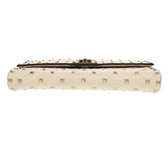 Valentino Garavani Shoulder Bag leather Light Ivory Rock studs