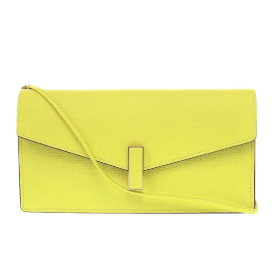 Valextra Shoulder Bag leather yellow Izzy De Pochette Women Used Authentic